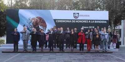 Encabeza Magistrado Presidente Del Tsj Honores A La Bandera Nacional