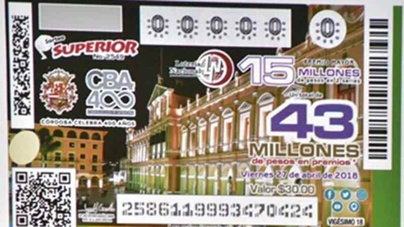 Billete De Loteria Nacional Del 27 De Abril Dedicado A Cordoba