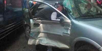 Chevy Destrozado Por Camion Un Herido 2