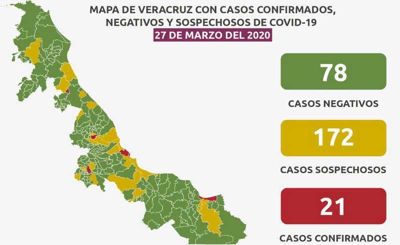 suman 21 positivos de coronavirus covid 19 en veracruz confirma salud