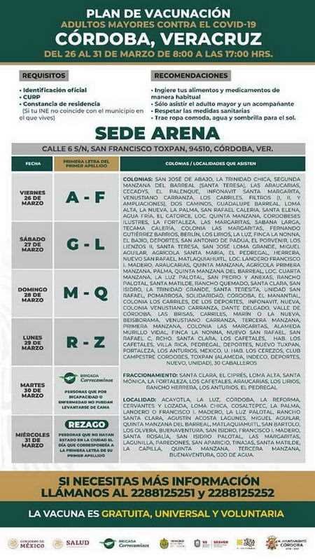 Lista de módulos de vacunación COVID-19 en Córdoba