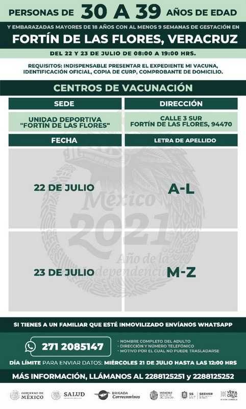 Ya hay fechas para vacunación de 30 a 39 años en Córdoba