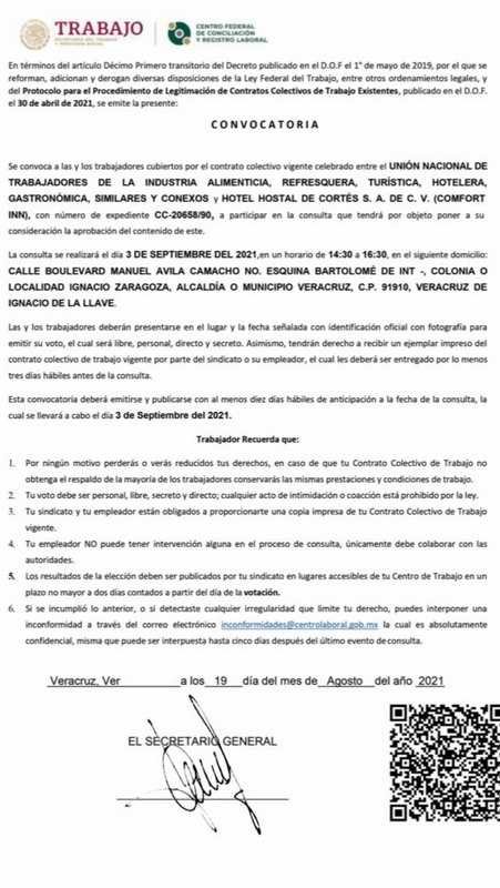 Trabajadores de la CROC Veracruz votarán si les gusta o no el contrato colectivo de trabajo