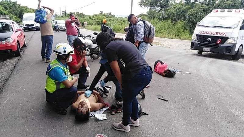 Choque de motocicletas en carretera a Potrero Nuevo deja 4 heridos
