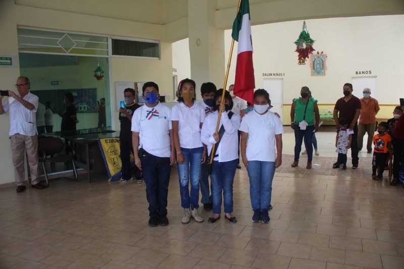 Niños conmemoran en Ciegos Fundación Roma el Grito de Independencia