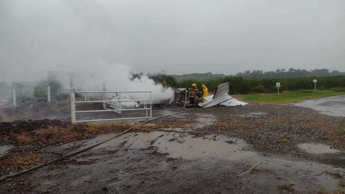 Se accidenta aeronave y se incendia en aeropista de San Rafael, Veracruz; muere piloto