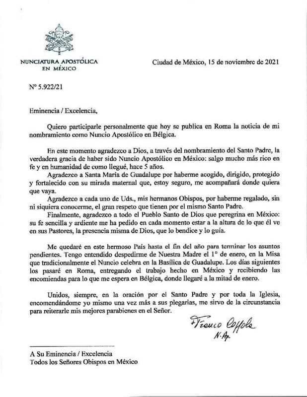 Franco Coppola designado nuncio apostólico para Bélgica por el Papa