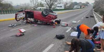 Volcadura en la Tinaja