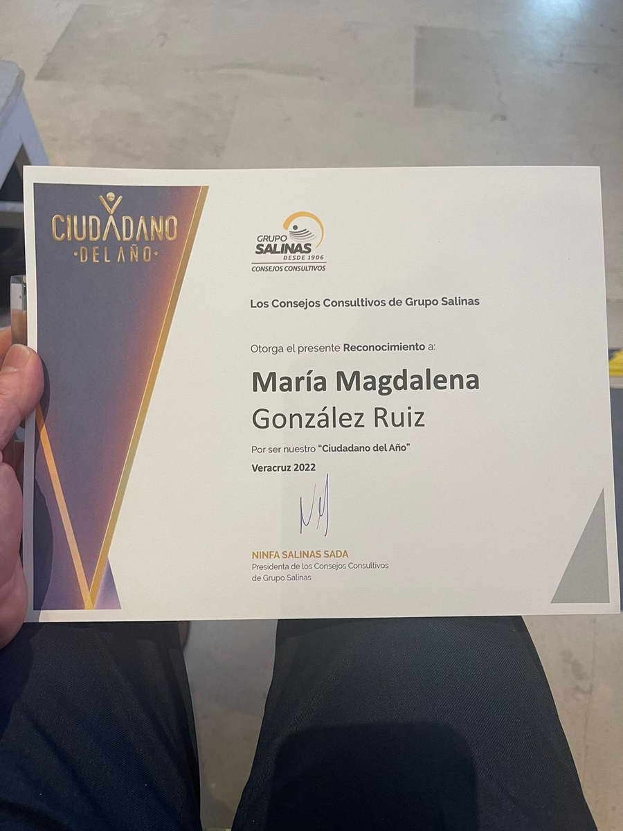 Grupo Salinas nombra Ciudadana del Año 2022 a Magdalena González Ruiz