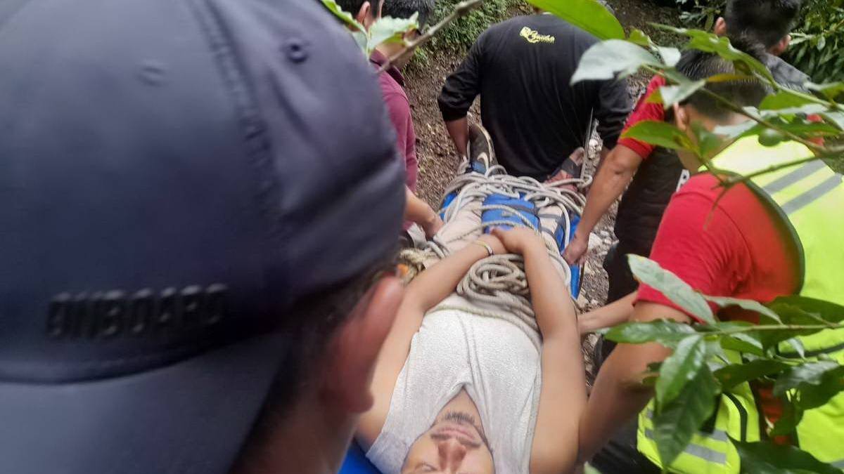 Rescatan a senderista herido en comunidad Santa Lucía de Fortín