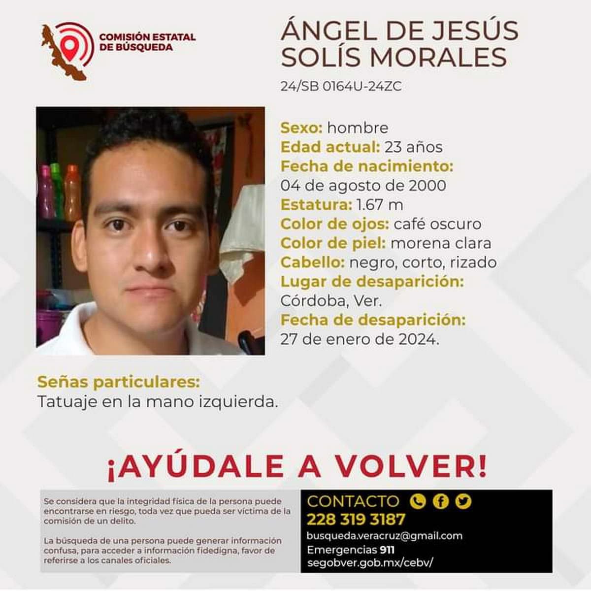 Desaparece joven en Córdoba