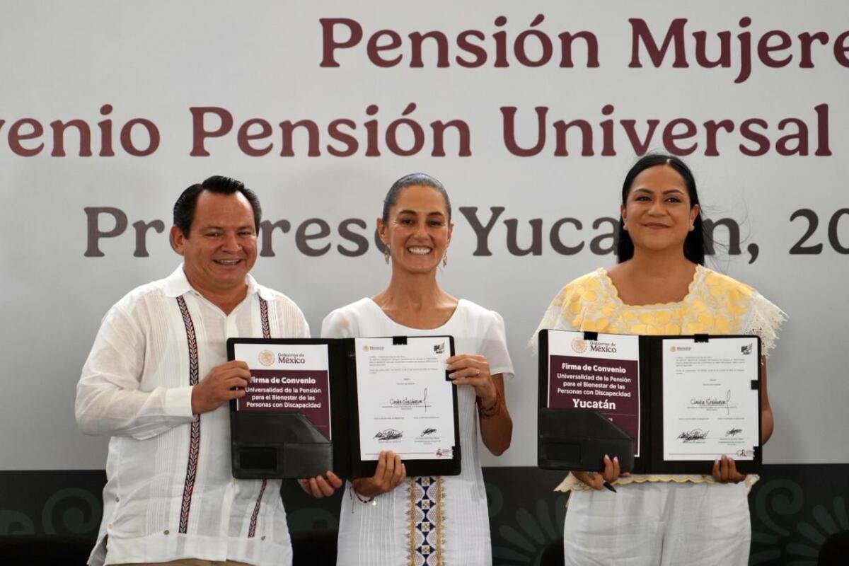 Pensión para personas con discapacidad, un hecho en Yucatán: Presidenta Claudia Sheinbaum