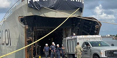 Zarpa buque de la Armada de México en apoyo a población afectada por huracán “Polo”