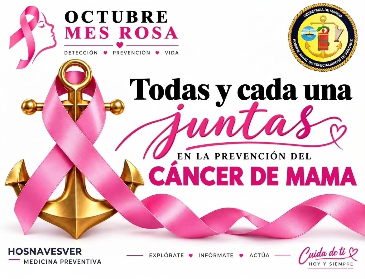 Marina promueve hábitos saludables y la detección oportuna como parte de las actividades de lucha contra el cáncer de mama 2026 en Veracruz
