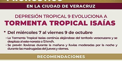 Mantiene Ayuntamiento de Veracruz vigilancia ante tormenta tropical Isaías